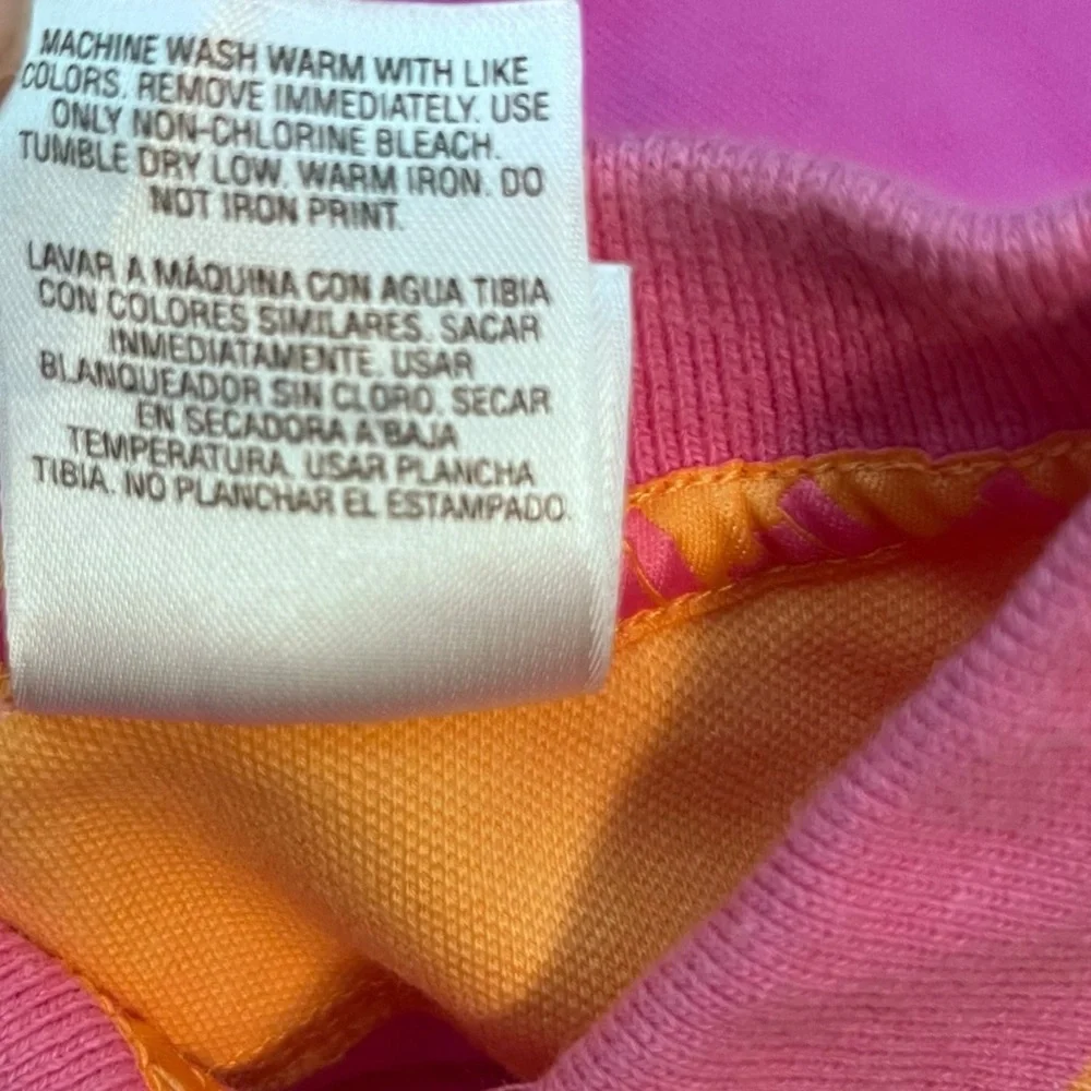 Adidas Baby Girl Polo Dress Pink Orange Trim Size 9 Months‎
